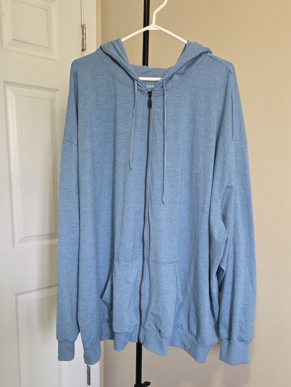 torrid Plus Size Light Blue Zip-Up Hoodie Sweater